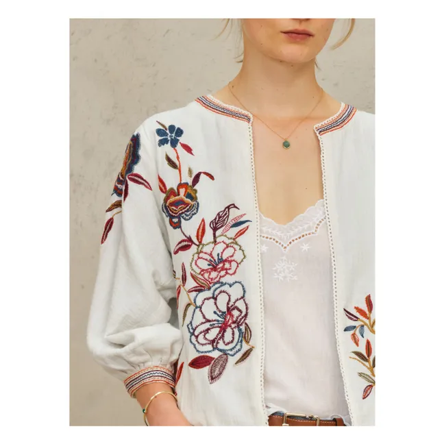 Veste Brodée Ori Coton | Rouge