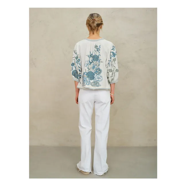 Veste Brodée Ori Coton | Bleu