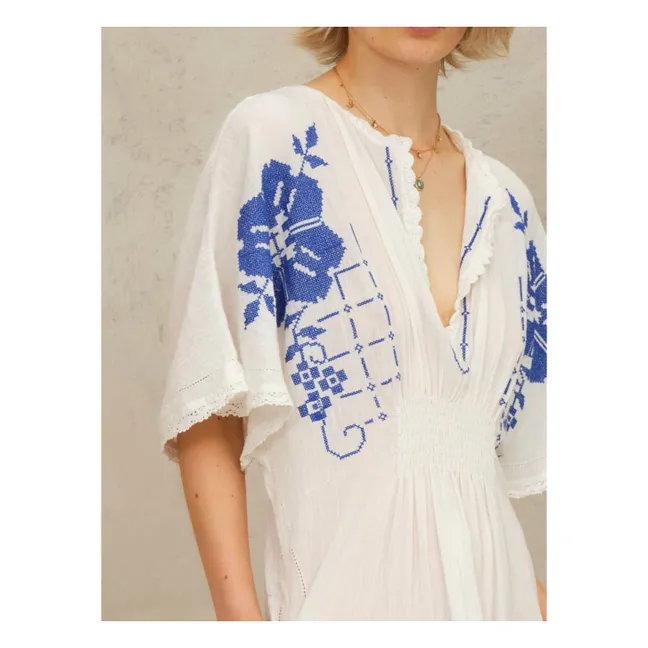 Vestido bordado Laney | Azul