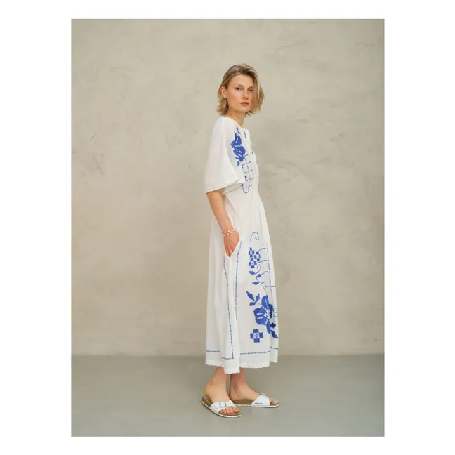 Vestido bordado Laney | Azul