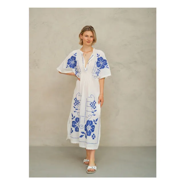 Vestido bordado Laney | Azul