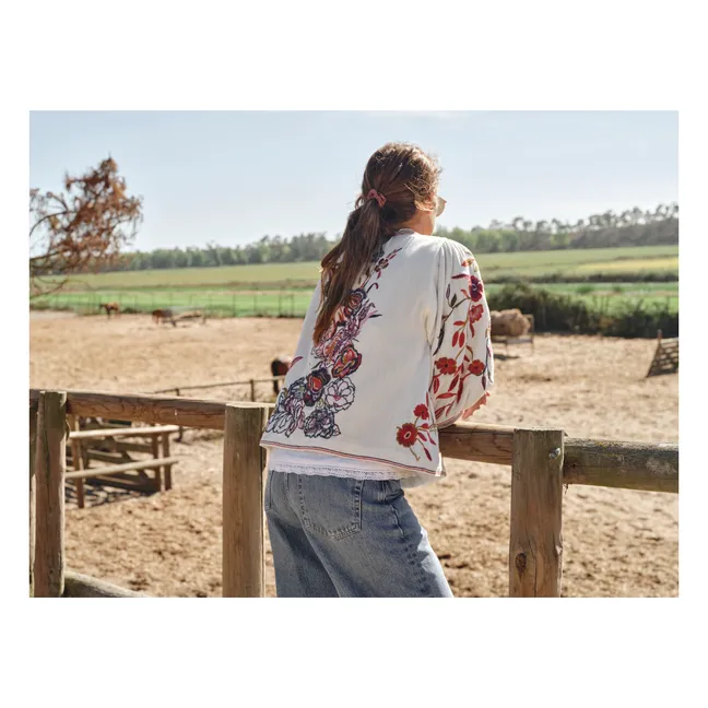 Veste Brodée Ori Coton | Rouge