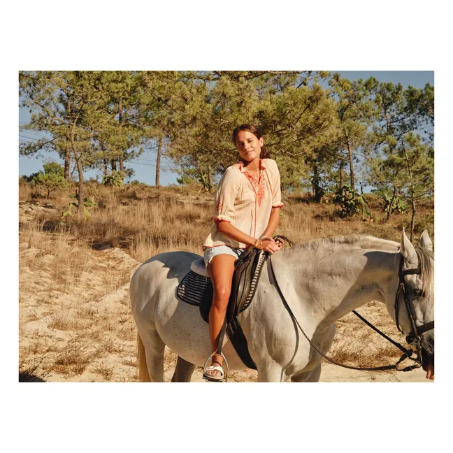 Blusa de algodón Talia | Corail Orange