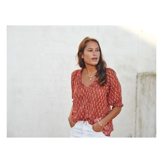 Bluse Ari Baumwolle | Rostfarben