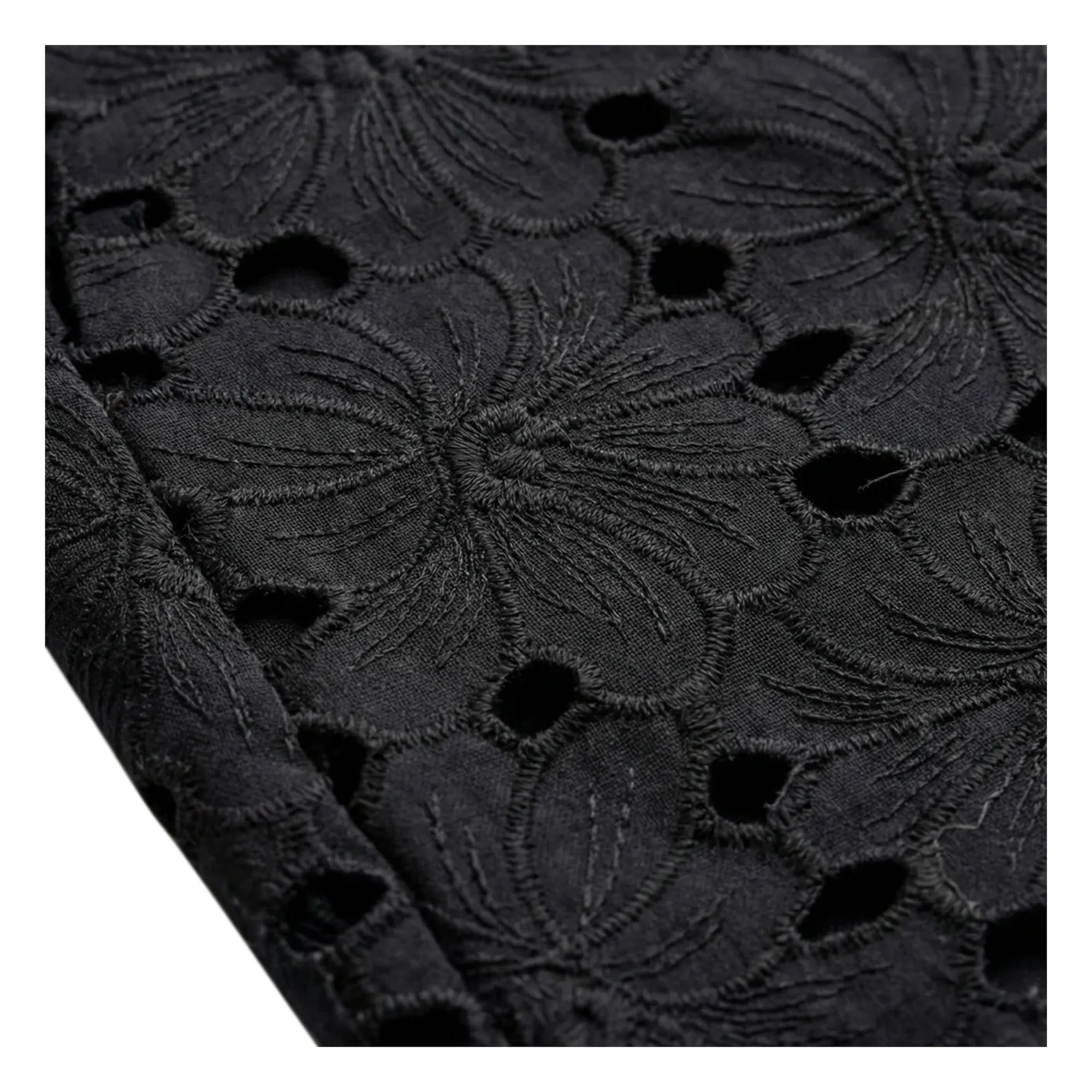 Pantalon Brodé Sicile Coton | Noir- Image produit n°1