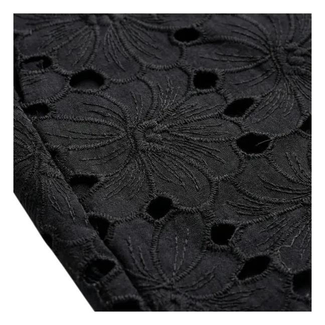 Pantalon Brodé Sicile Coton | Noir
