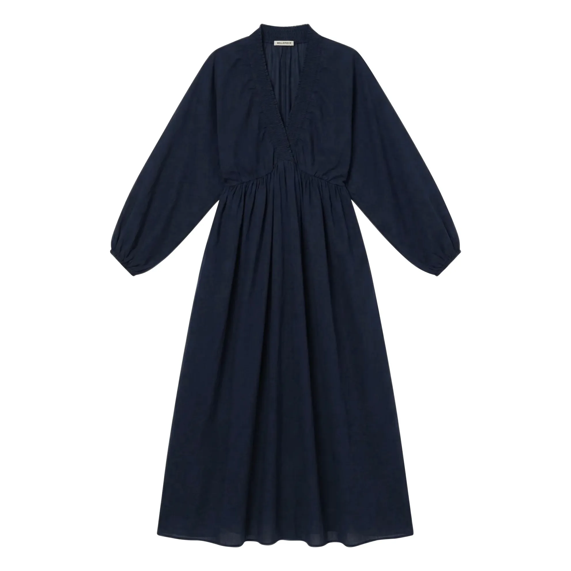 Bellepiece Navy Blue Matteo Cotton Gauze Dress