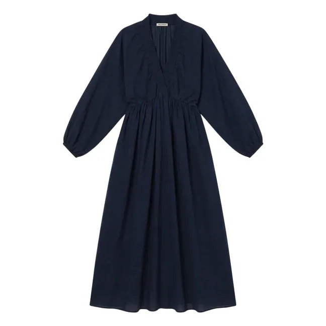 Robe Matteo Gaze de Coton | Bleu marine