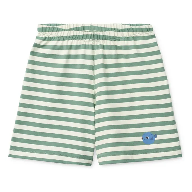 Conjunto de camiseta y pantalón corto de algodón ecológico Poisson-Globe | Verde