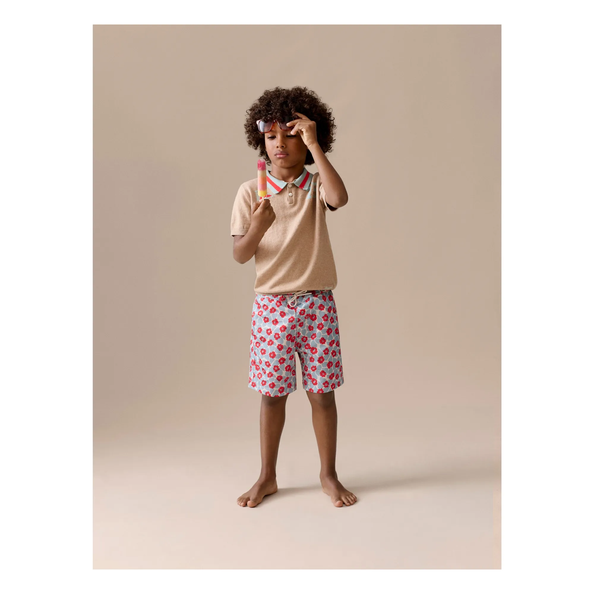 Shorts de baño de fibra reciclada Ariel Fleuri | Azul Claro- Imagen del producto n°1