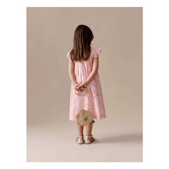 Robe Galantine Fleurie | Rose poudré