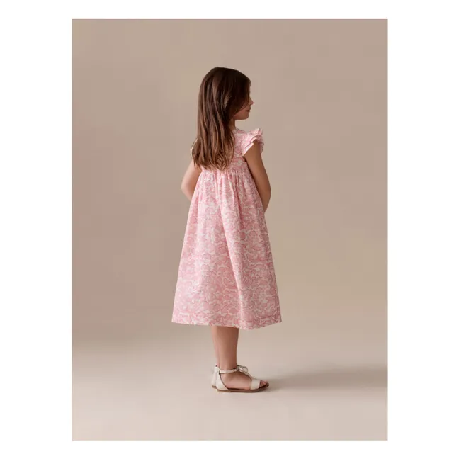 Robe Galantine Fleurie | Rose poudré