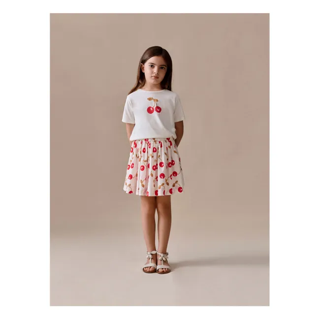 T-shirt Aada Cerise Coton Bio | Ecru