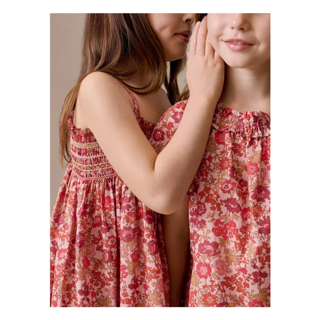 Blouse Goldia Fleurie Coton Bio | Vieux Rose
