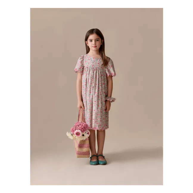 Feston-Kleid Lysiane Fleurie Bio-Baumwolle | Rosa