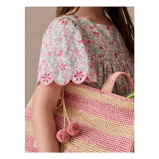 Lysiane Fleurie Organic Cotton Festoon Dress | Pink