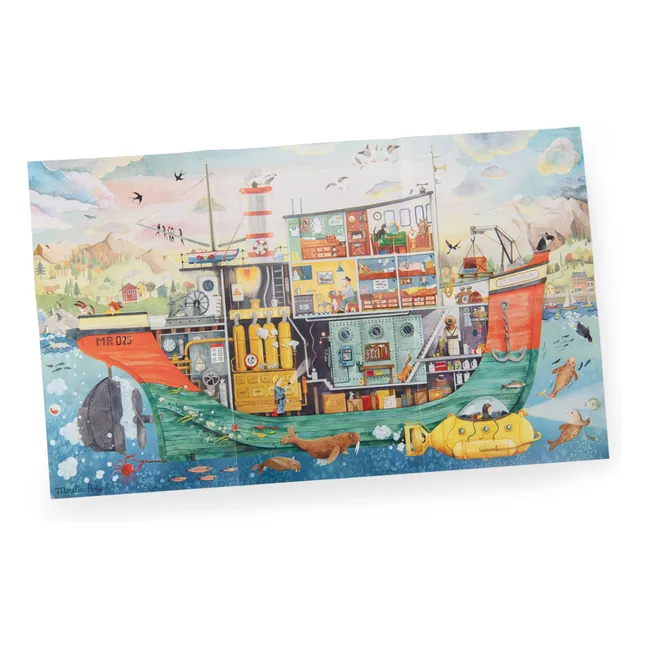 Puzzle Le bâteau de l'explorateur - Le jardin du Moulin - 200 pièces