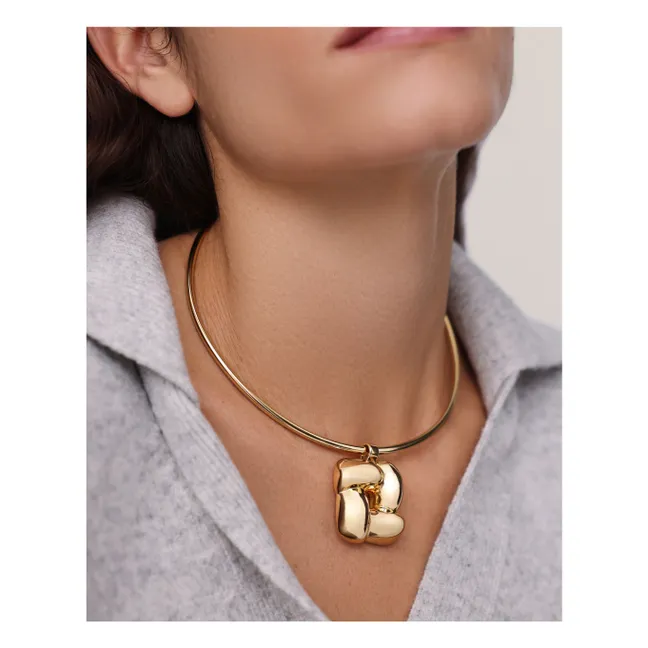 Woven Square necklace | Gold