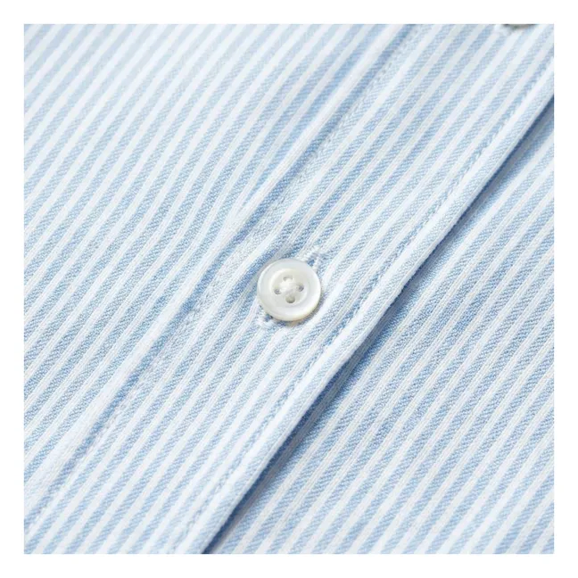 Chemise Courte Chili Rayée | Bleu Glacier