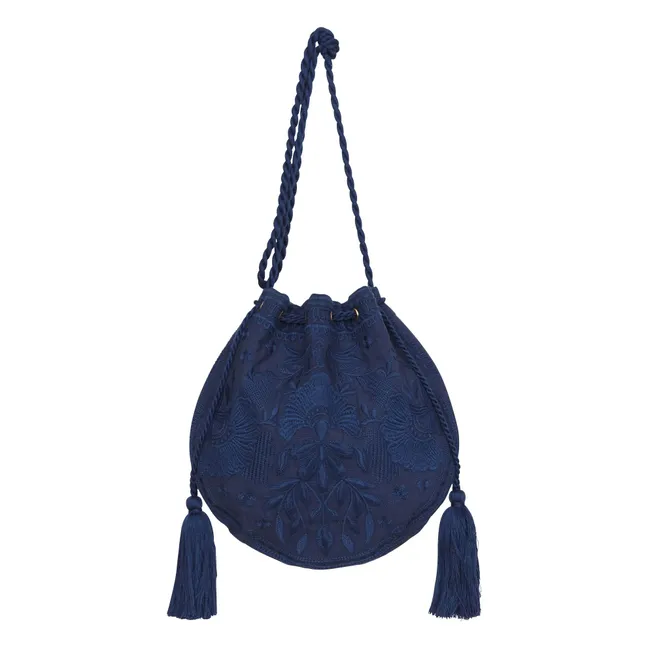 Bolsa bordada Averi | Azul Marino