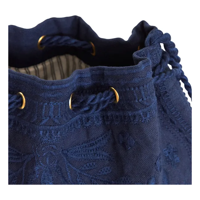 Averi Embroidery Bag | Navy blue