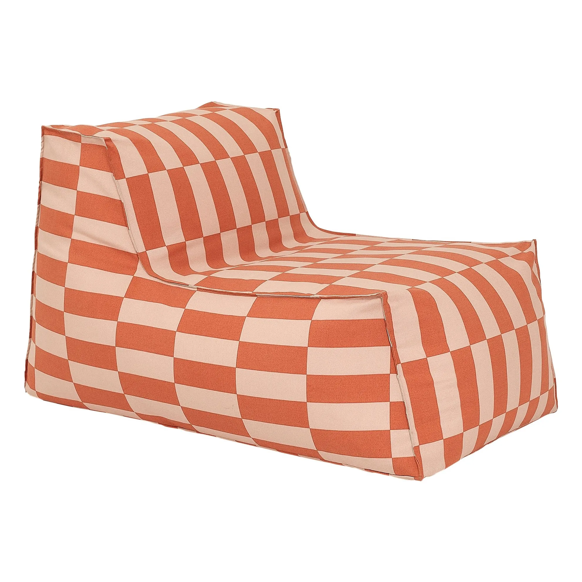 Nobodinoz Orange Matteo Tiles Outdoor Long Pouffe