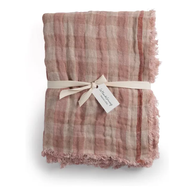 Leinenplaid Clyde | Rosa