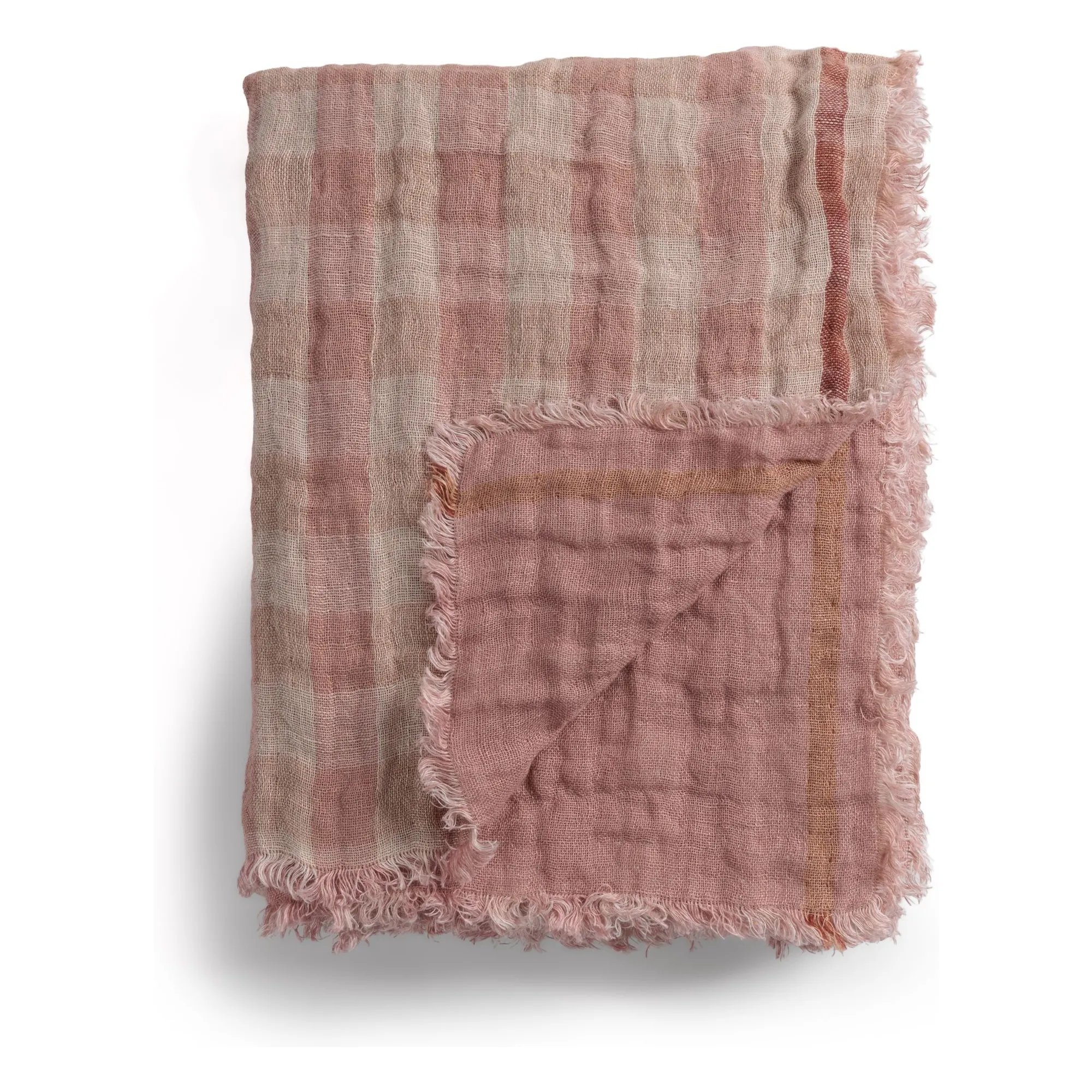 Le Monde Sauvage Pink Clyde Linen Throw