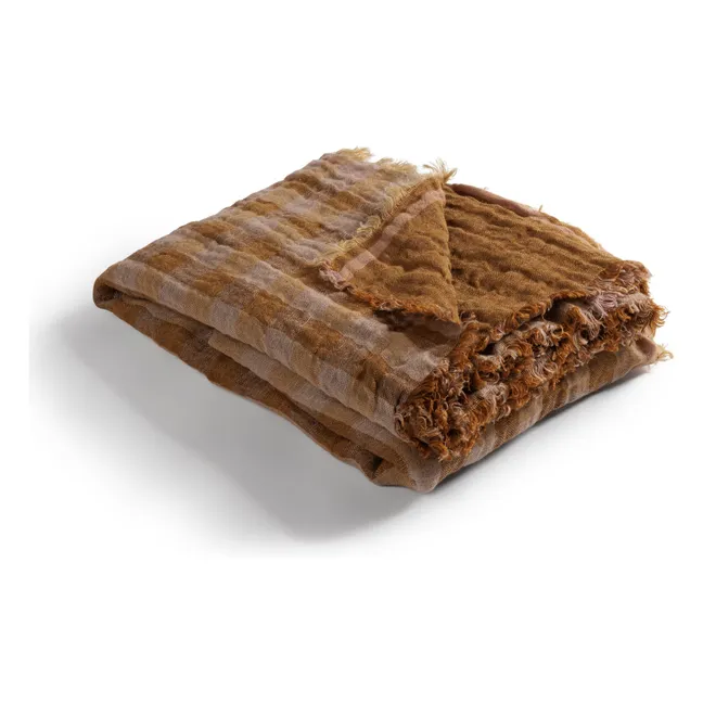 Plaid en lin Clyde | Ocre