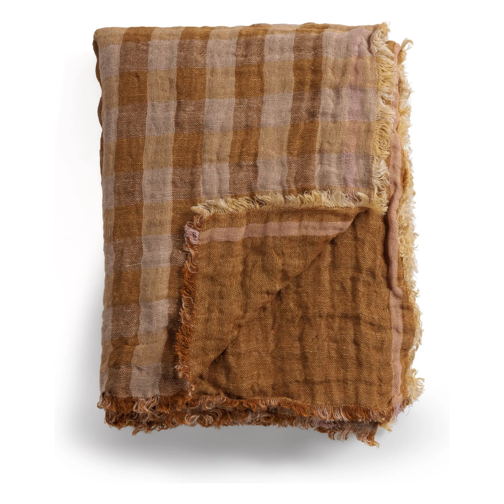 Plaid en lin Clyde | Ocre- Image produit n°0