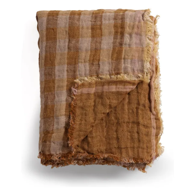Plaid en lin Clyde | Ocre