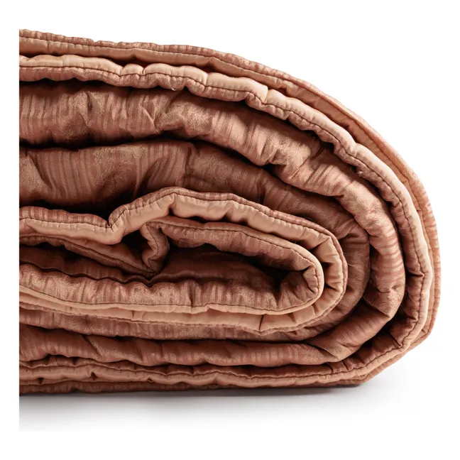 Ritournelle silk bedspread | Blush