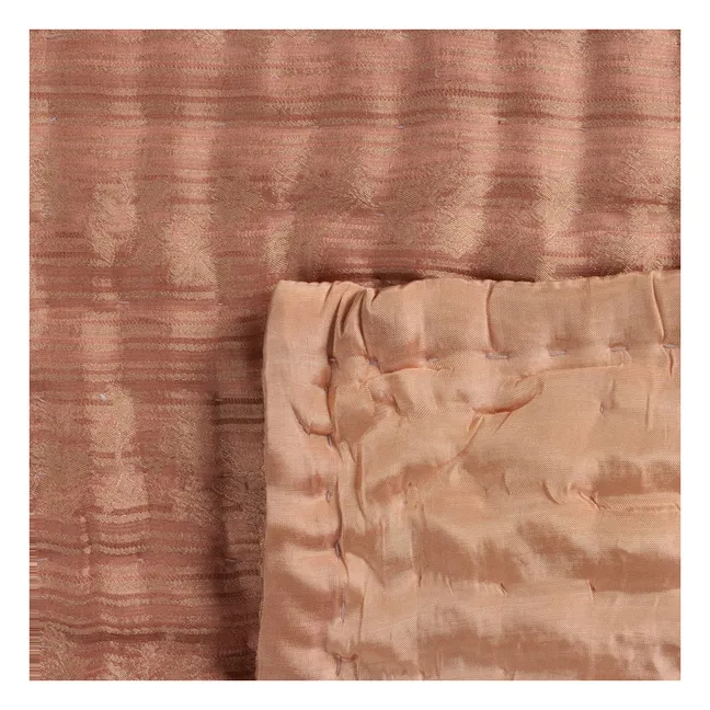 Ritournelle silk bedspread | Blush