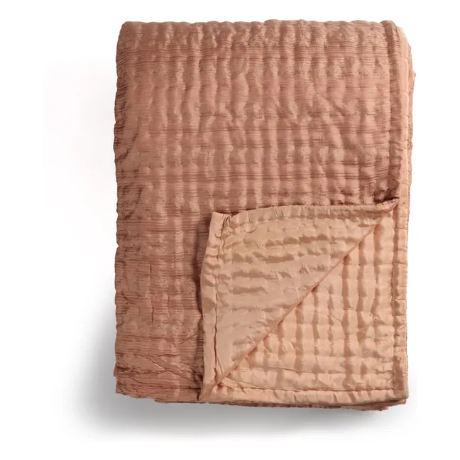 Ritournelle silk bedspread | Blush