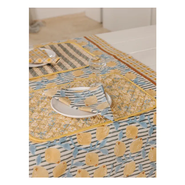 Juego de 4 manteles individuales reversibles Sicily | Amarillo