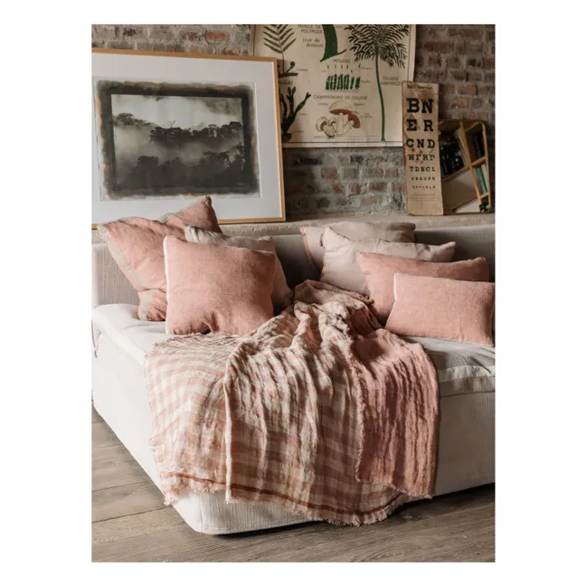 Leinenplaid Clyde | Rosa