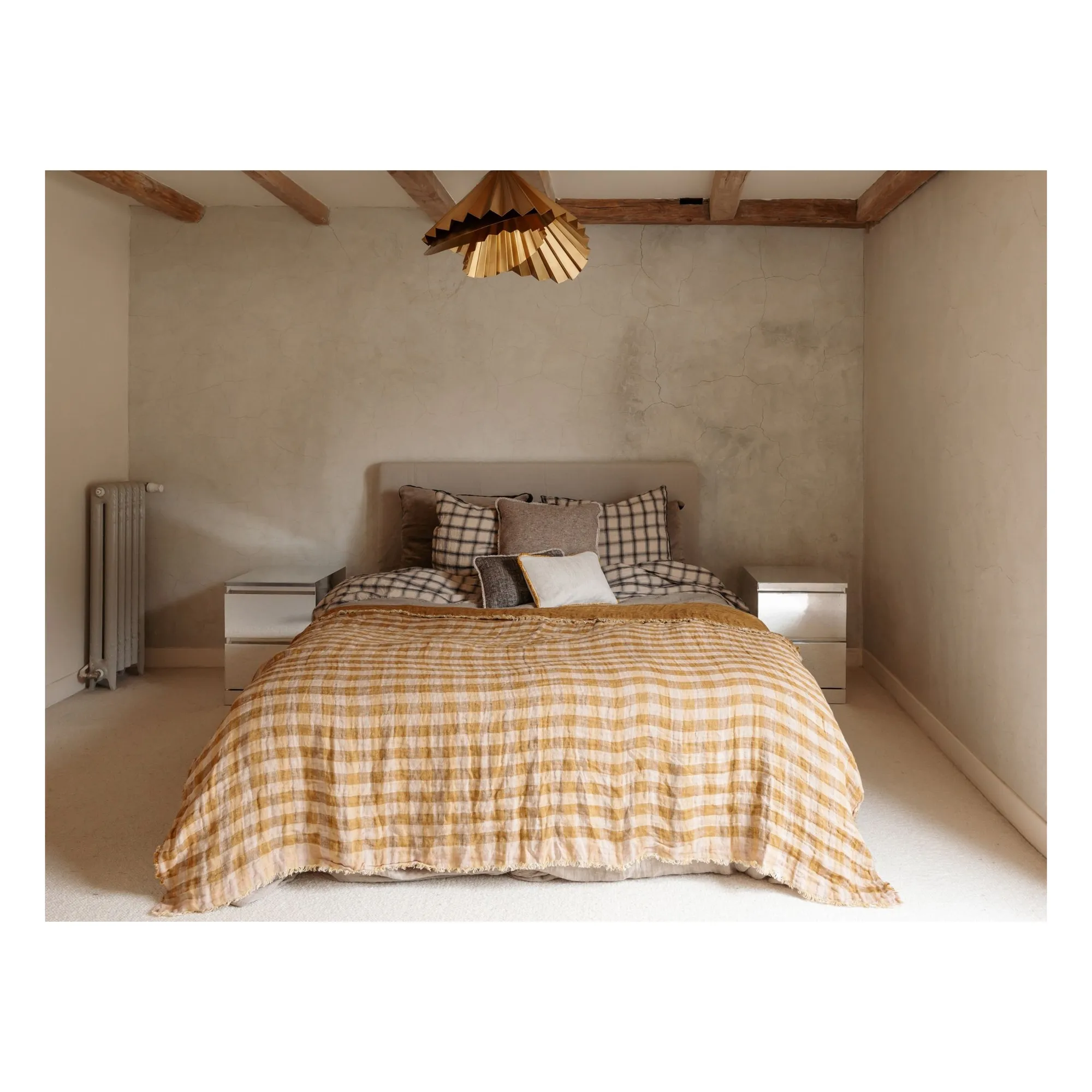 Plaid en lin Clyde | Ocre- Image produit n°2