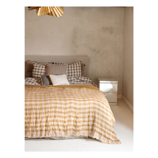 Clyde linen throw | Ochre