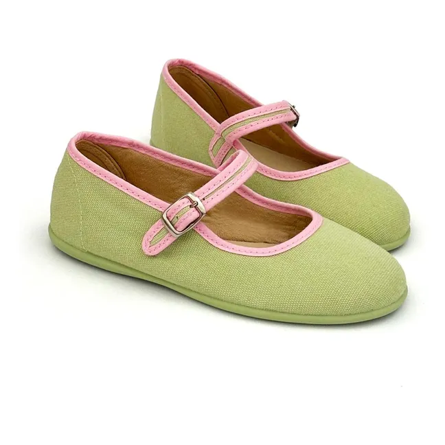 Collaboration Hello Simone x Hermosilla - Ballerines | Vert pistache