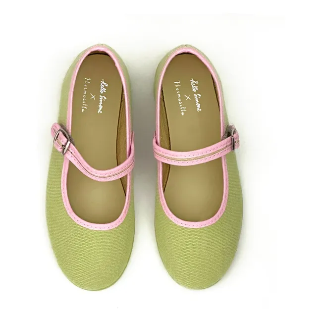 Collaboration Hello Simone x Hermosilla - Ballerines | Vert pistache