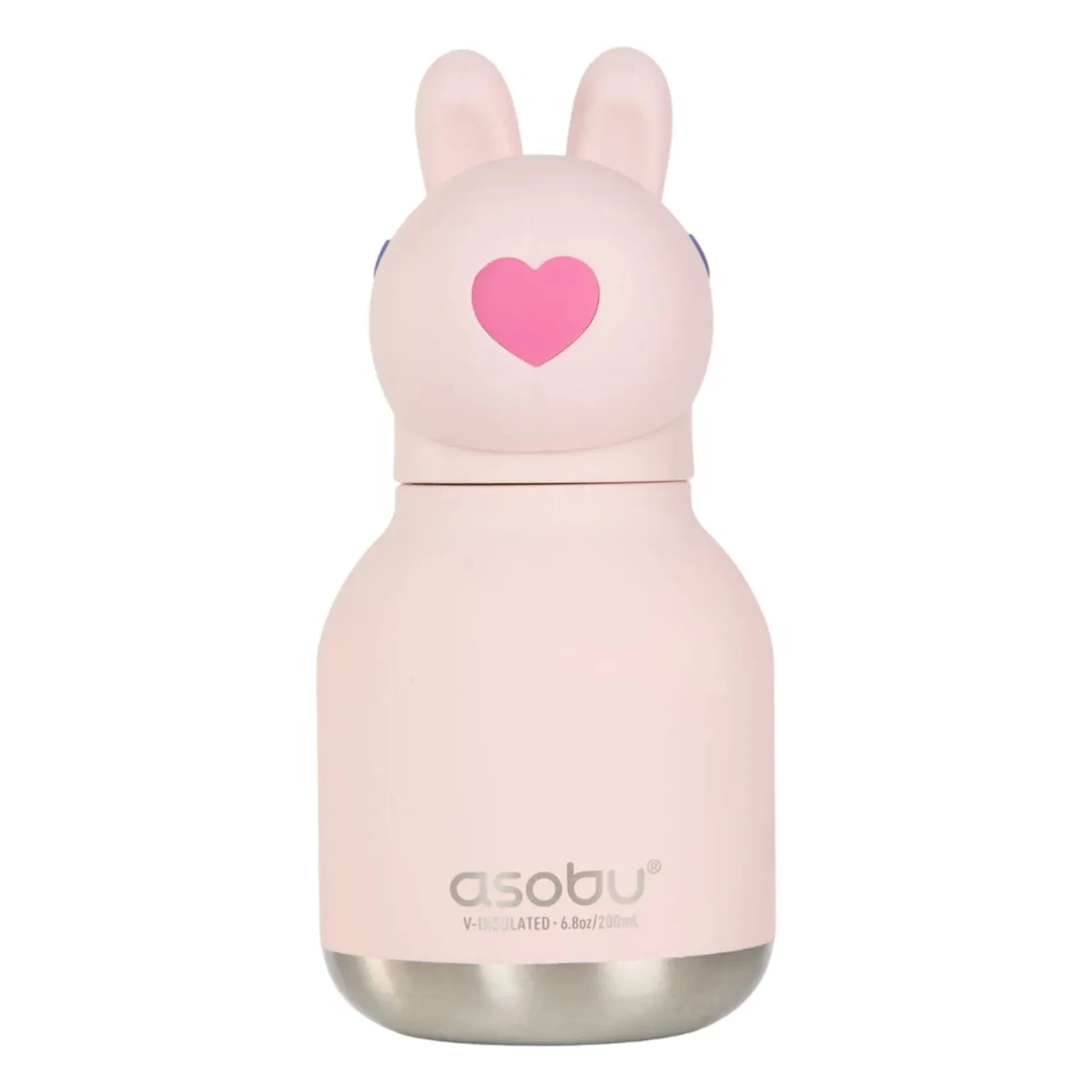 Asobu Pale Pink Mini Stainless Steel Water Bottle Rabbit