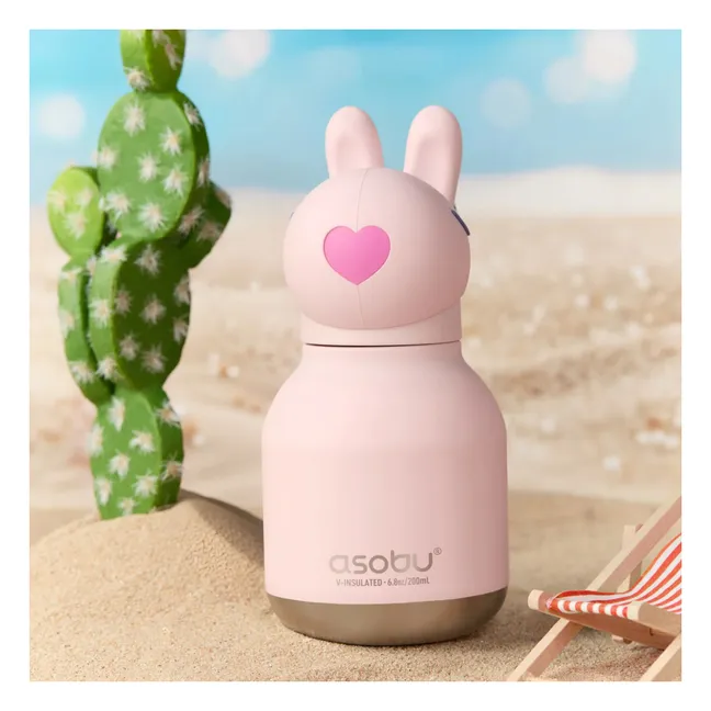 Mini botella de agua de acero inoxidable Rabbit | Rosa Pálido
