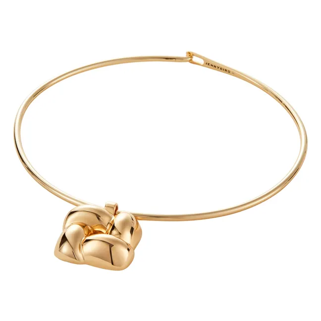 Woven Square necklace | Gold