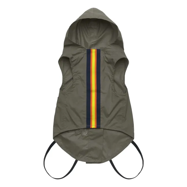 Impermeable para perro Le Vrai 4.0 Lassie de fibra reciclada | Verde Kaki