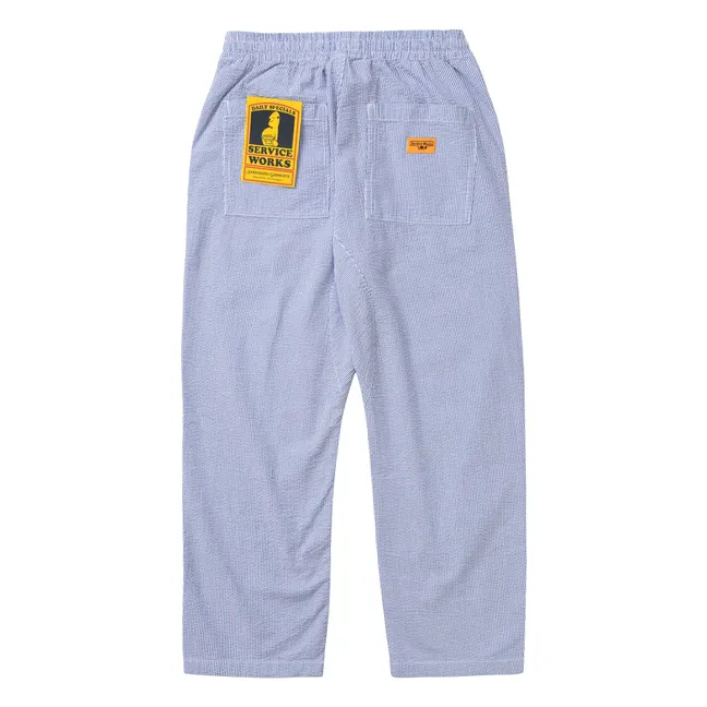 Pantalones a rayas Chef Seersucker | Azul Claro