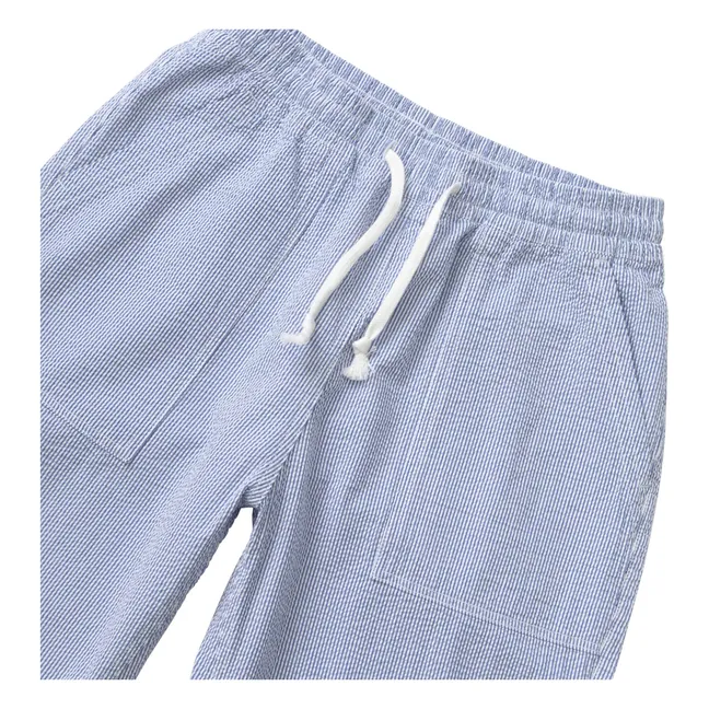 Pantalones a rayas Chef Seersucker | Azul Claro