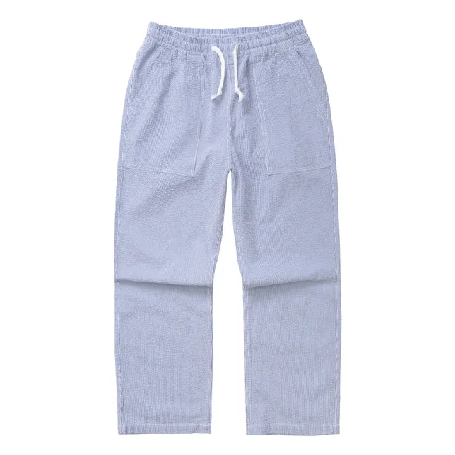 Pantalones a rayas Chef Seersucker | Azul Claro