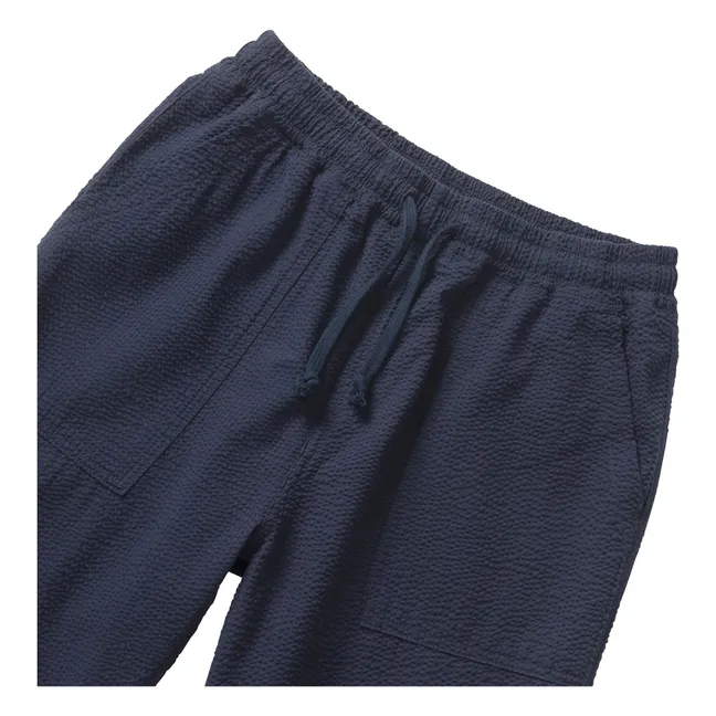 Pantalones Chef Seersucker | Azul oscuro