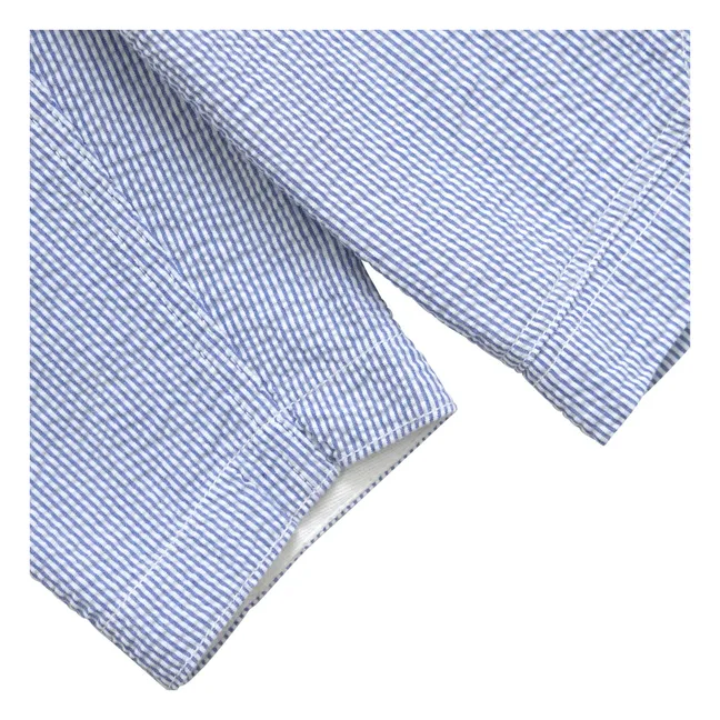 Gestreifte Jacke Seersucker Server | Hellblau