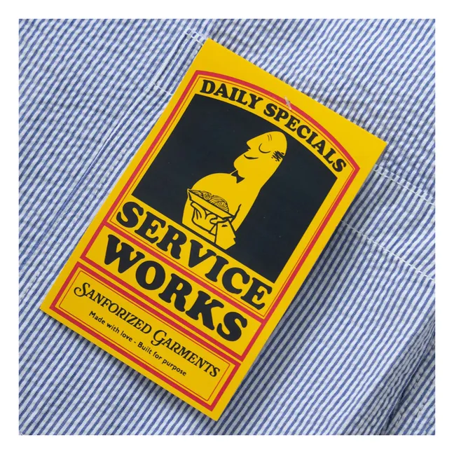 Gestreifte Jacke Seersucker Server | Hellblau